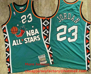 NBA 1996 All-Star #23 Michael Jordan Green AU Throwback Jersey