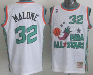 NBA 1996 All-Star #32 Karl Malone White Hardwood Classics Soul Swingman Throwback Jersey