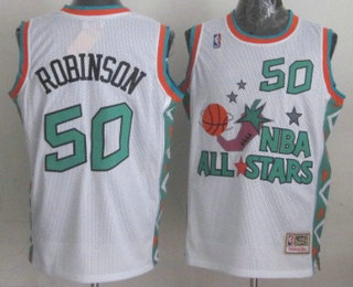 NBA 1996 All-Star #50 David Robinson White Hardwood Classics Soul Swingman Throwback Jersey