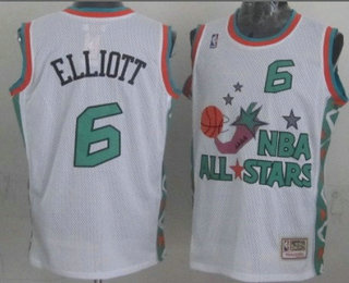 NBA 1996 All-Star #6 Sean Elliott White Hardwood Classics Soul Swingman Throwback Jersey