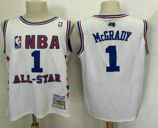 NBA 2003 All-Star #1 Tracy McGrady White Hardwood Classics Soul Swingman Throwback Jersey