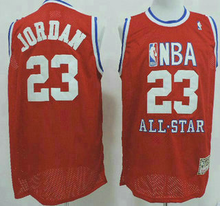 NBA 2003 All-Star #23 Michael Jordan Red Swingman Throwback Jersey