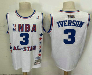 NBA 2003 All-Star #3 Allen Iverson White Hardwood Classics Soul Swingman Throwback Jersey