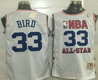 NBA 2003 All-Star #33 Larry Bird White Hardwood Classics Soul Swingman Throwback Jersey