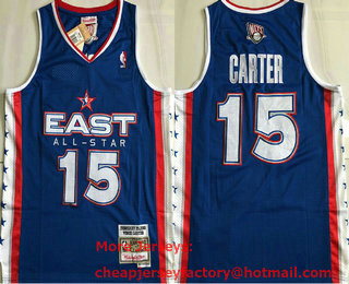 NBA 2005 All-Star New Jersey Nets #15 Vince Carter Blue Hardwood Classics Soul AU Throwback Jersey