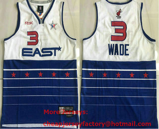 NBA 2006 All-Star Miami Heat #3 Dwyane Wade White Blue Hardwood Classics Soul AU Throwback Jersey
