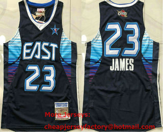 NBA 2009 All-Star #23 LeBron James 2009 Navy Blue Hardwood Classics Soul AU Throwback Jersey
