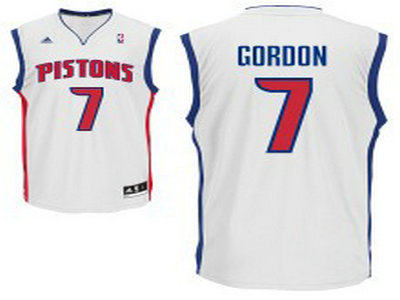 NBA Detroit Pistons # Ben Gordon white New Revolution Home Jerseys