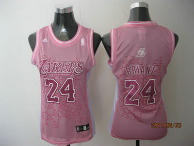NBA Women Los Angeles Lakers 24 Kobe Bryant pink Jersey