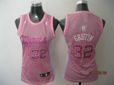 NBA women Los Angeles Clippers 32 Griffin pink jerseys