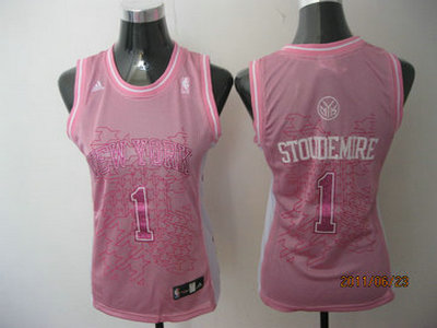 NBA women New York Knicks 1 Stoudemire pink jerseys