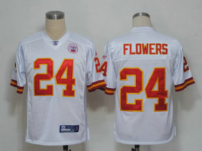 NFL Kansas City Chiefs 24 Flowers White Jersey