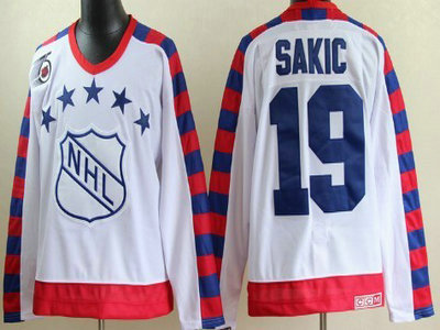 NHL 1992 All-Star 19 Joe Sakic White Throwback CCM 75TH Jersey