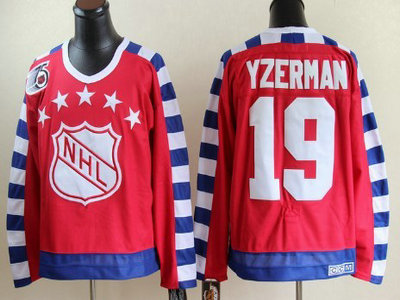 NHL 1992 All-Star 19 Steve Yzerman Red Throwback CCM 75TH Jersey