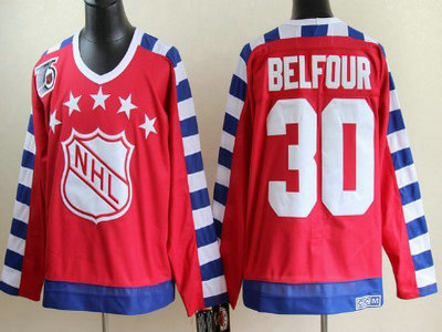NHL 1992 All-Star 30 Ed Belfour Red Throwback CCM 75TH Jersey