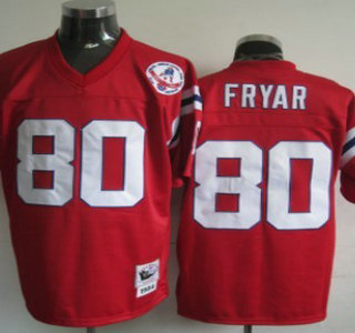 New England Patriots #80 Fryar Red Throwback Jersey