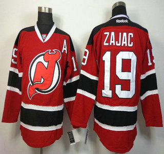 New Jersey Devils #19 Travis Zajac Red With Black Jersey