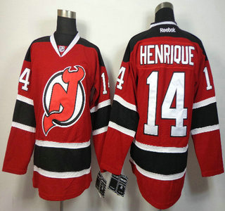 New Jersey Devils 14 Adam Henrique Red With Black Jersey