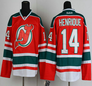 New Jersey Devils 14 Adam Henrique Red With Green Jersey