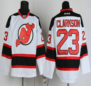 New Jersey Devils 23 David Clarkson White With Black Jersey