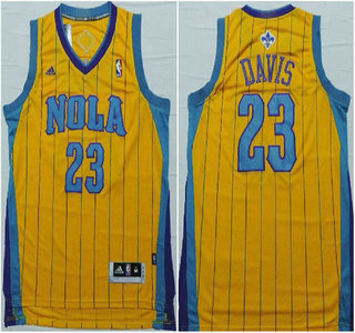 New Orleans Hornets #23 Anthony Davis Yellow Revolution 30 Swingman Jersey