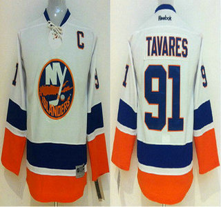 New York Islanders #91 John Tavares White Kids Jersey