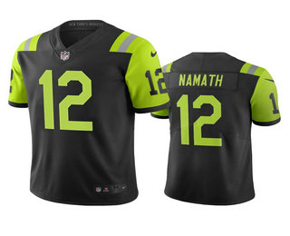 New York Jets #12 Joe Namath Black Green City Edition Vapor Limited Jersey