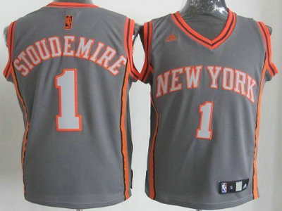 New York Knicks 1 Amare Stoudemire Gray Shadow Jersey