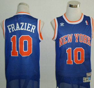 New York Knicks #10 Walt Frazier Blue Throwback Swingman Jersey