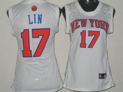 New York Knicks 17 Jeremy Lin White Authentic Womens Jersey