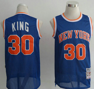 New York Knicks #30 Bernard King Blue Throwback Authentic Jersey