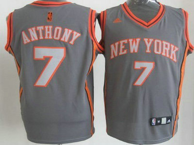 New York Knicks 7 Carmelo Anthony Gray Shadow Jersey