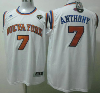 New York Knicks 7 Carmelo Anthony Latin Nights White Jersey