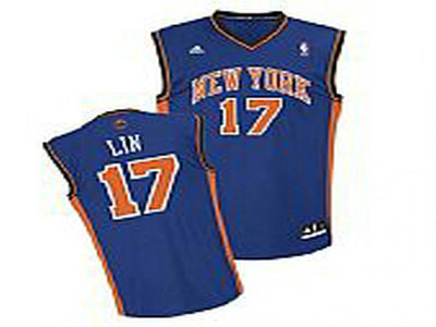 New York Knicks 17 Jeremy Lin  Blue Jerseys