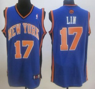 New York Knicks 17 Jeremy Lin Blue Authentic Kids Jersey