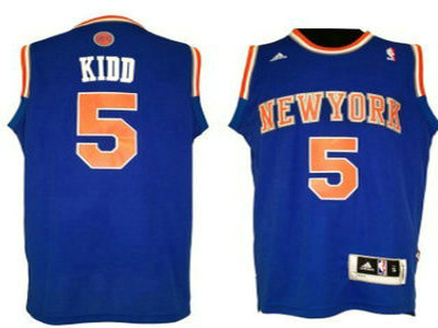 New York Knicks 5 Jason Kidd Blue Throwback Swingman Jersey