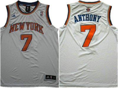 New York Knicks 7 Carmelo Anthony White 2012-2013 Season Jersey