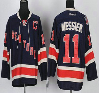 New York Rangers #11 Mark Messier Navy Blue Third 85TH Kids Jersey