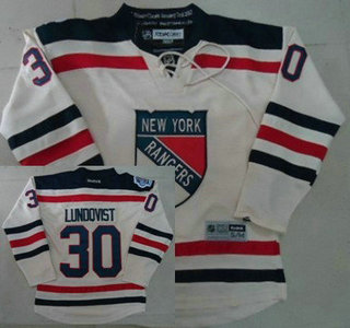 New York Rangers #30 Henrik Lundqvist 2012 Winter Classic Cream Kids Jersey