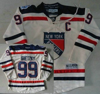 New York Rangers #99 Wayne Gretzky 2012 Winter Classic Cream Kids Jersey
