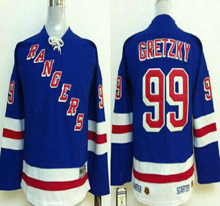 New York Rangers #99 Wayne Gretzky Light Blue Throwback Kids Jersey