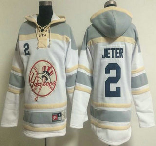 New York Yankees #2 Derek Jeter White Hoody