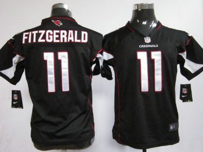 Nike Arizona Cardinals 11 Larry Fitzgerald Black Game Kids Jersey