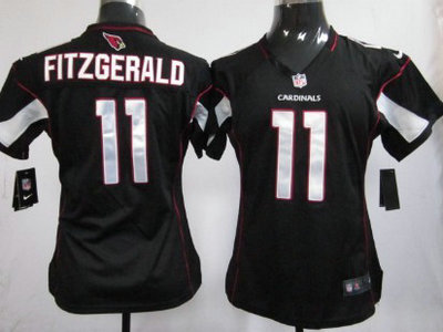 Nike Arizona Cardinals 11 Larry Fitzgerald Black Game Womens Team Jersey
