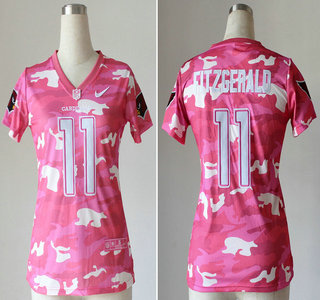 Nike Arizona Cardinals #11 Larry Fitzgerald Fashion 2013 New Pink Camo Women's Jersey