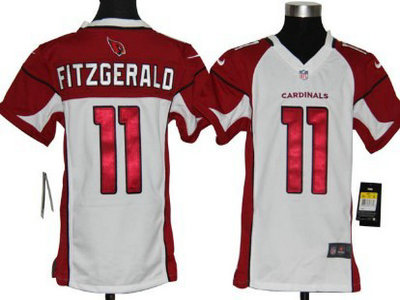 Nike Arizona Cardinals 11 Larry Fitzgerald White Game Kids Jersey