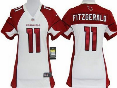 Nike Arizona Cardinals 11 Larry Fitzgerald White Game Womens Team Jersey