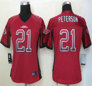 Nike Arizona Cardinals #21 Patrick Peterson Drift Fashion Red Elite Womens Jersey