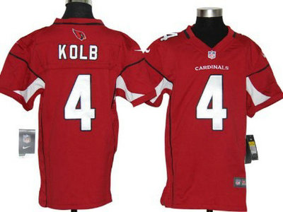 Nike Arizona Cardinals 4 Kevin Kolb Red Game Kids Jersey