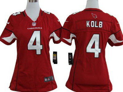 Nike Arizona Cardinals 4 Kevin Kolb Red Game Womens Team Jersey